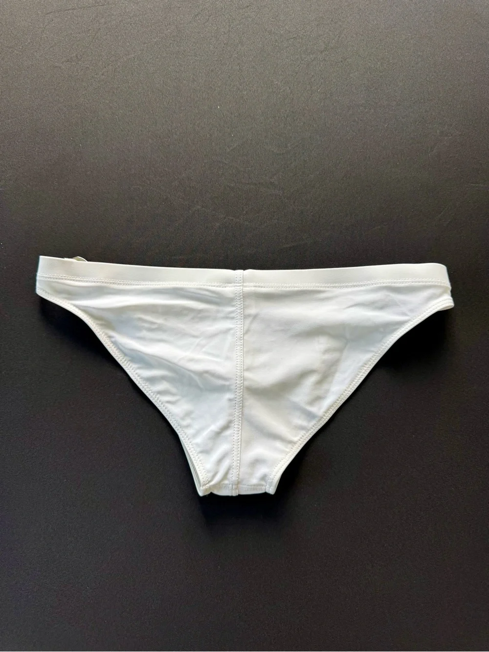 White Men's Swim Brief with Side Ring Details
